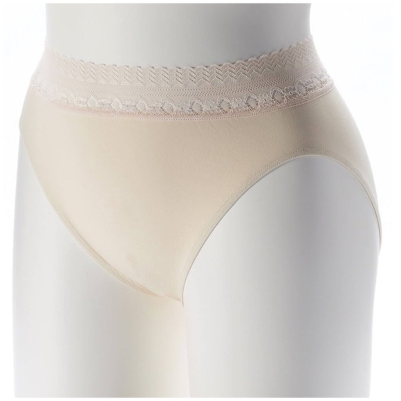 Bali Plus Size 3X (10/11) Comfort Revolution Hi-Cut Lace Brief, Sand - NWT - Picture 6 of 7